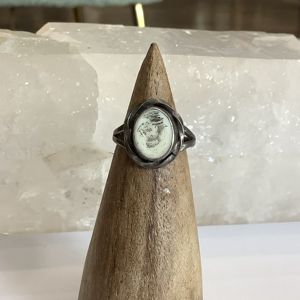 Sterling Silver Scrimshaw Ring